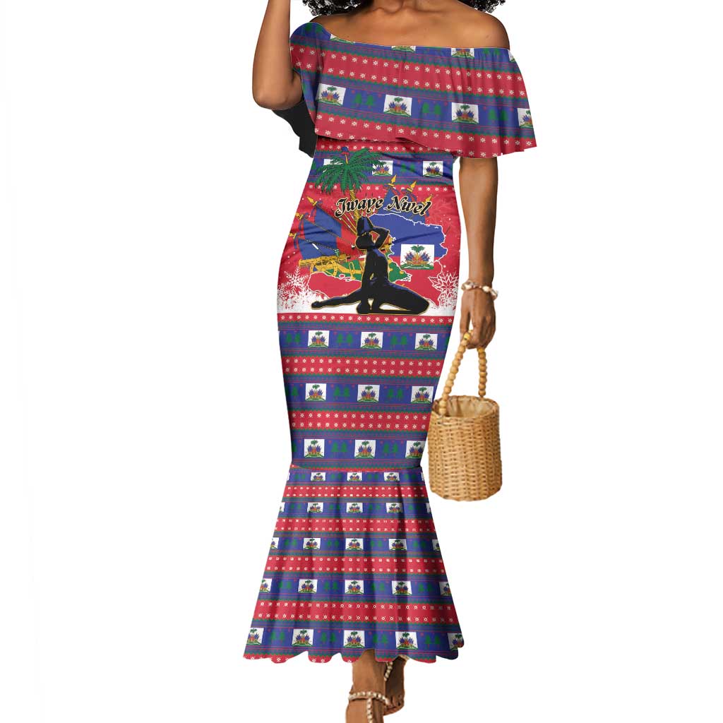 Personalized Ayiti Jwaye Nwel Mermaid Dress Haiti Merry Christmas - African Pride