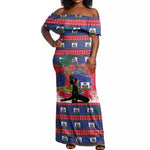 Personalized Ayiti Jwaye Nwel Off Shoulder Maxi Dress Haiti Merry Christmas - African Pride