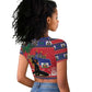 Personalized Ayiti Jwaye Nwel Raglan Cropped T shirt Haiti Merry Christmas - African Pride