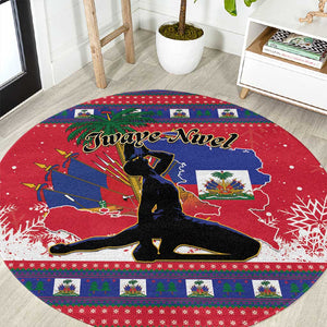 Ayiti Jwaye Nwel Round Carpet Haiti Merry Christmas - African Pride