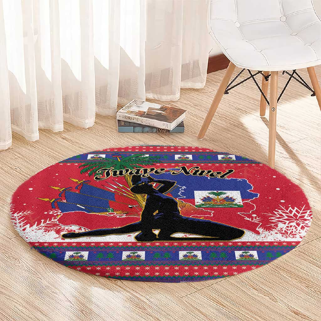 Ayiti Jwaye Nwel Round Carpet Haiti Merry Christmas - African Pride