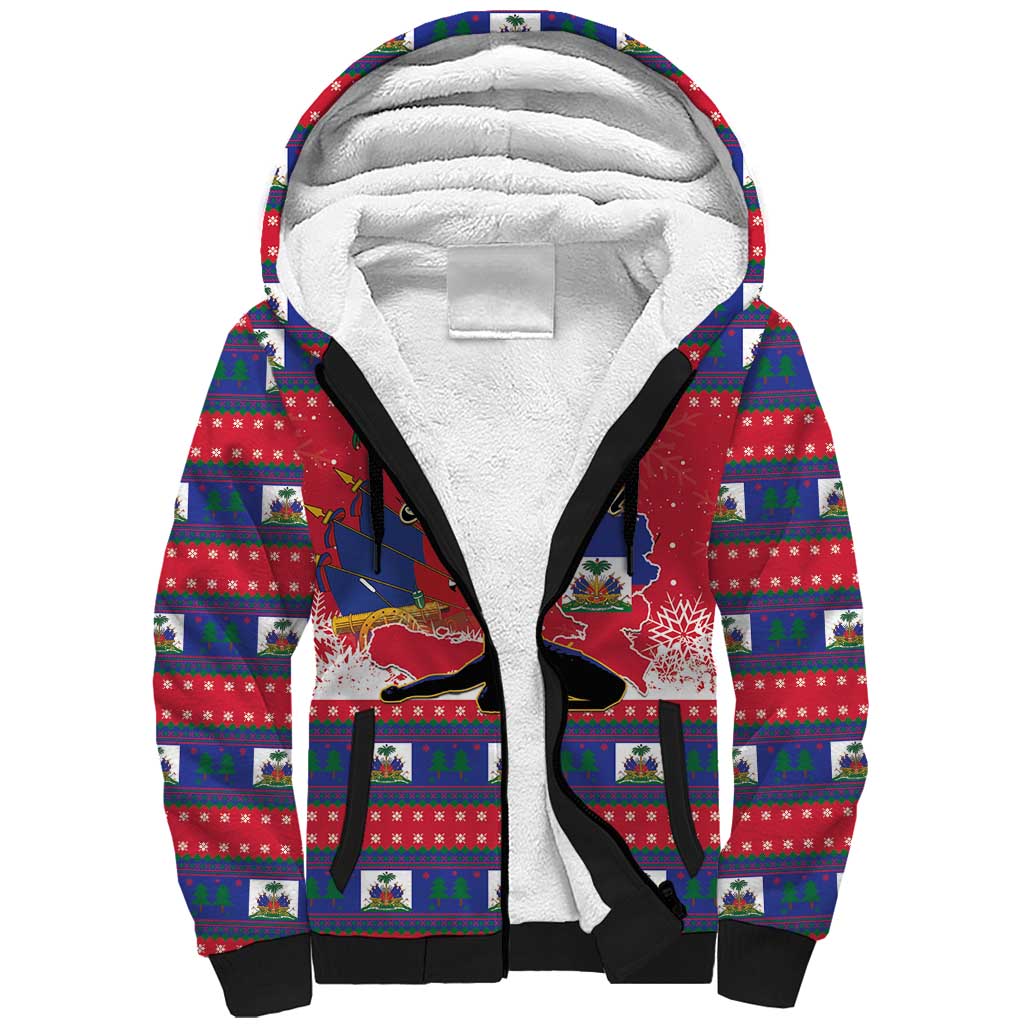 Personalized Ayiti Jwaye Nwel Sherpa Hoodie Haiti Merry Christmas - African Pride