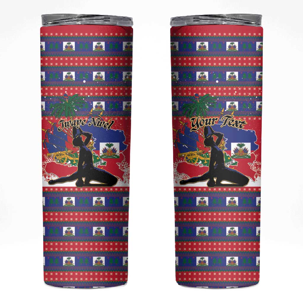 Personalized Ayiti Jwaye Nwel Skinny Tumbler Haiti Merry Christmas - African Pride