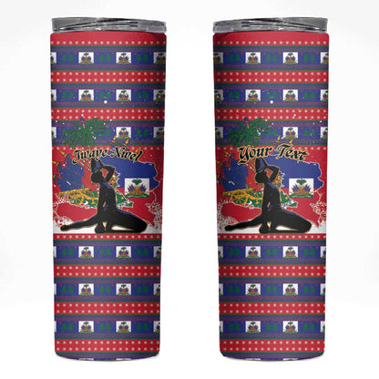 Personalized Ayiti Jwaye Nwel Skinny Tumbler Haiti Merry Christmas - African Pride