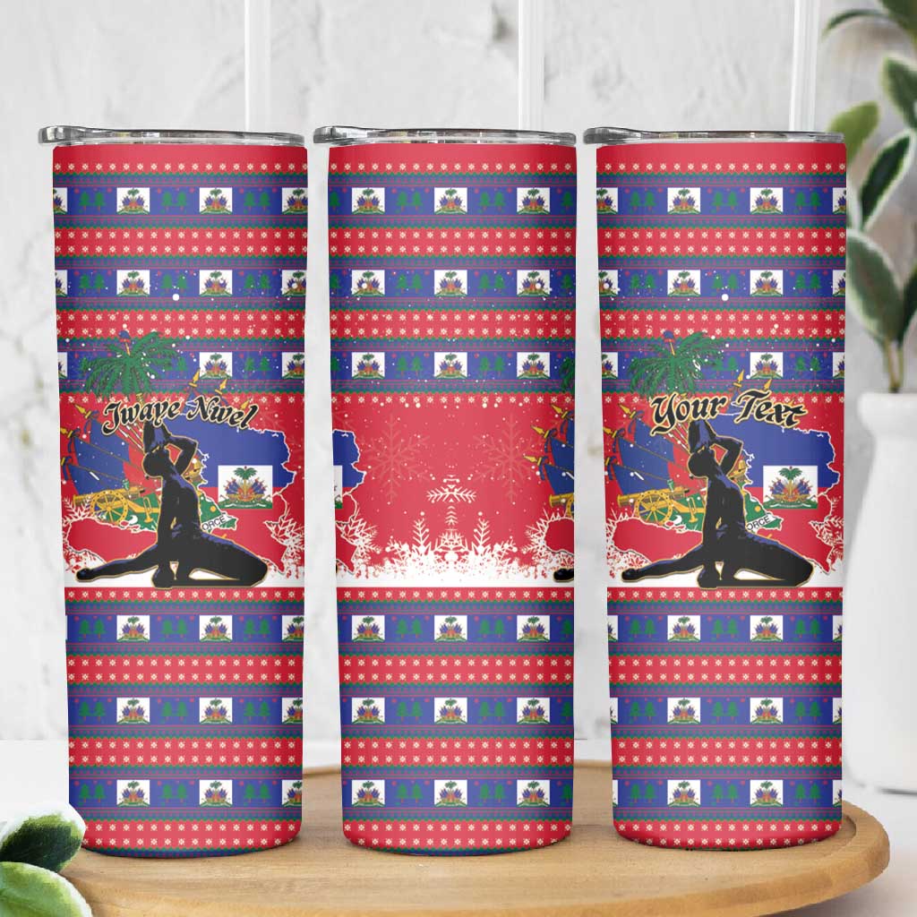 Personalized Ayiti Jwaye Nwel Skinny Tumbler Haiti Merry Christmas - African Pride