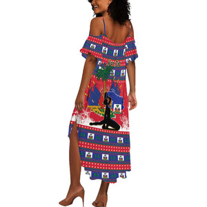 Personalized Ayiti Jwaye Nwel Summer Maxi Dress Haiti Merry Christmas - African Pride