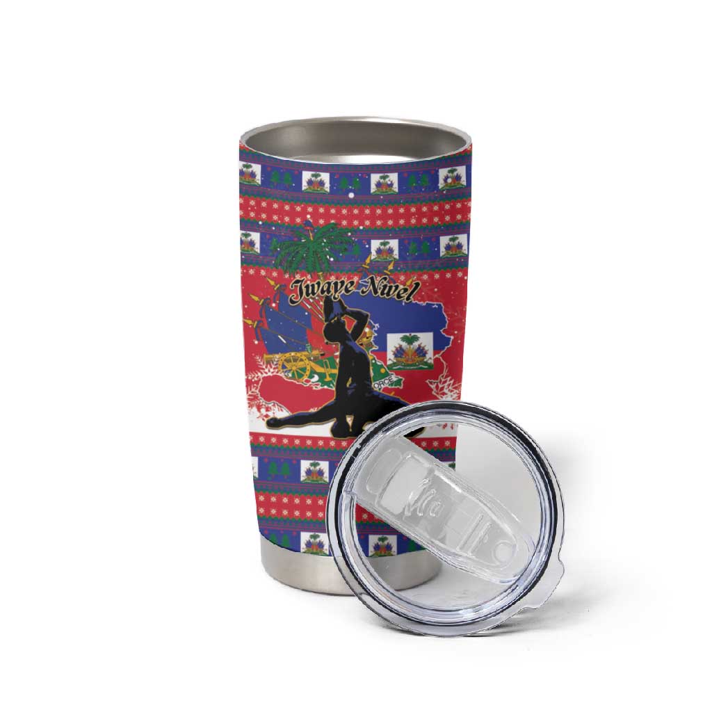 Personalized Ayiti Jwaye Nwel Tumbler Cup Haiti Merry Christmas - African Pride