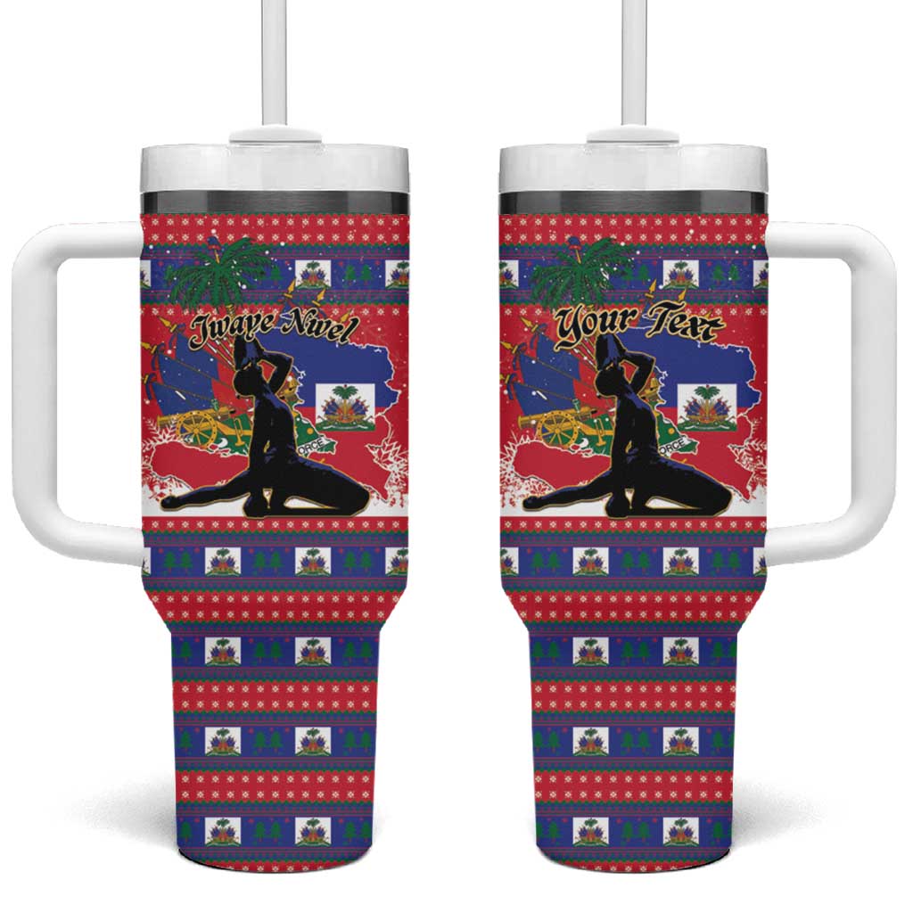 Personalized Ayiti Jwaye Nwel Tumbler With Handle Haiti Merry Christmas - African Pride