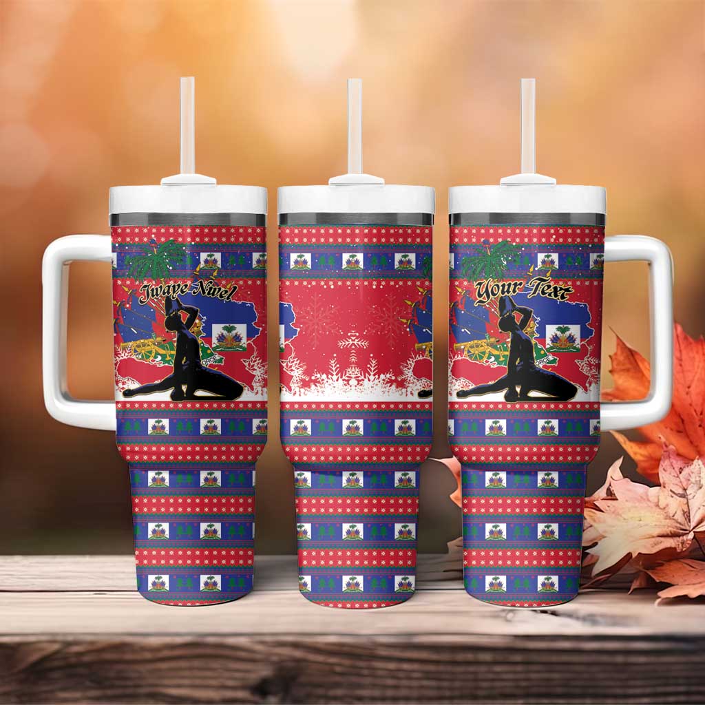 Personalized Ayiti Jwaye Nwel Tumbler With Handle Haiti Merry Christmas - African Pride