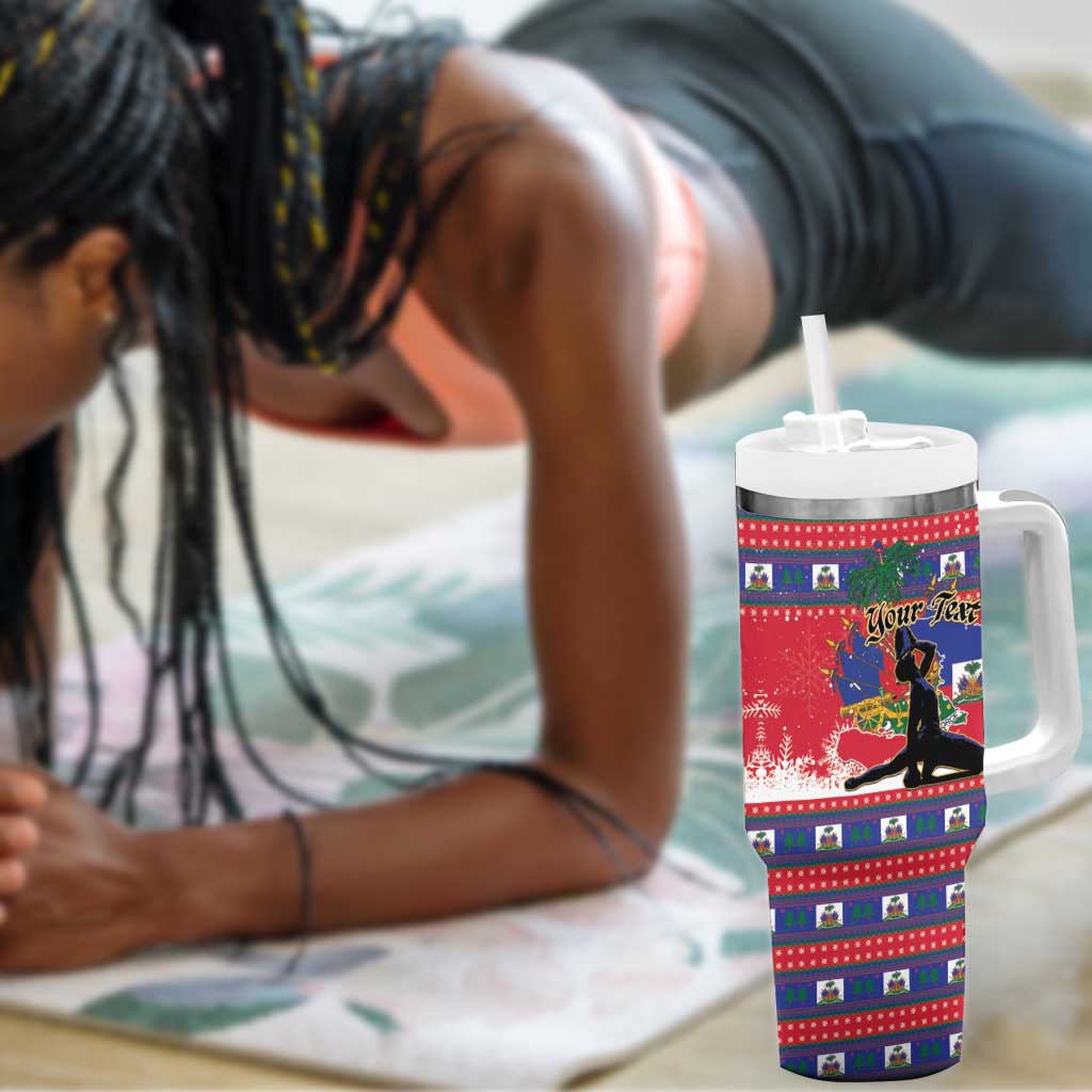 Personalized Ayiti Jwaye Nwel Tumbler With Handle Haiti Merry Christmas - African Pride