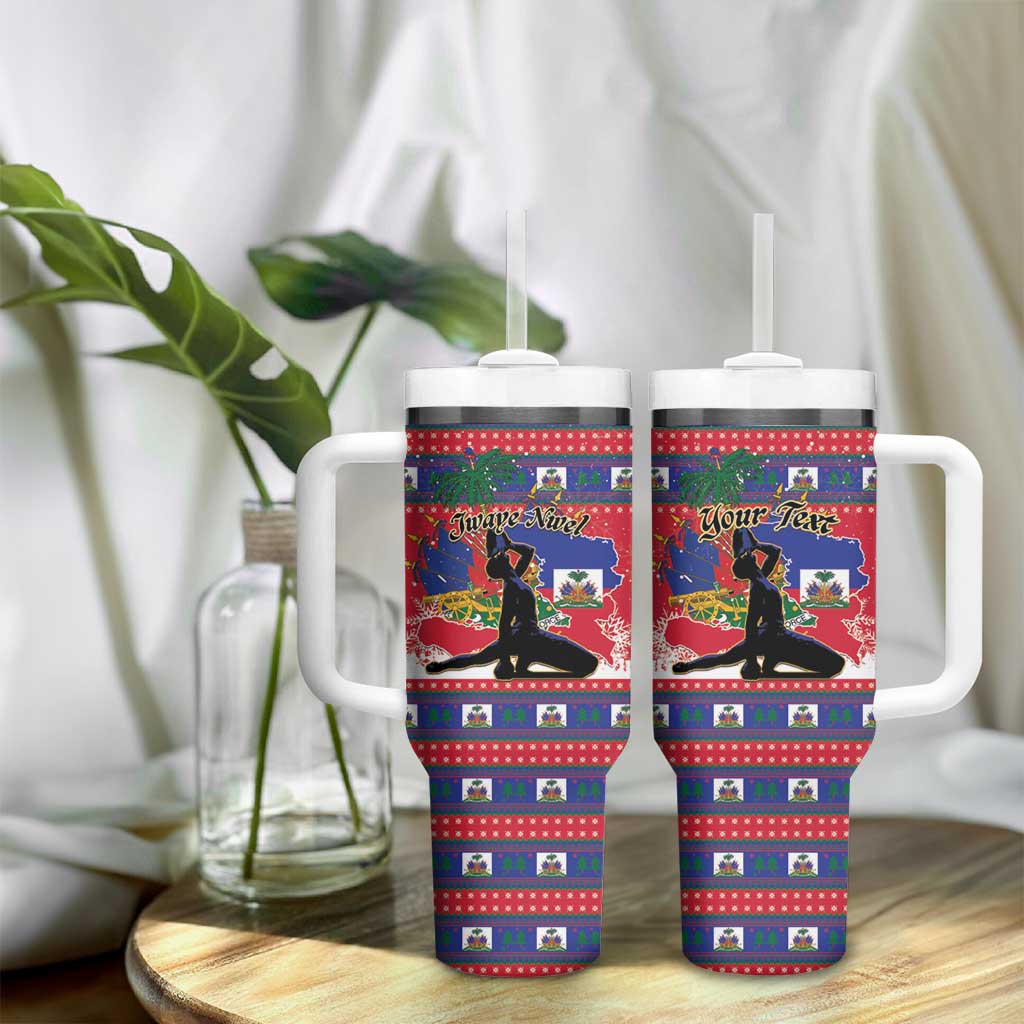 Personalized Ayiti Jwaye Nwel Tumbler With Handle Haiti Merry Christmas - African Pride