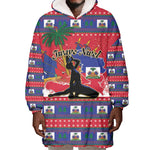 Personalized Ayiti Jwaye Nwel Wearable Blanket Hoodie Haiti Merry Christmas - African Pride