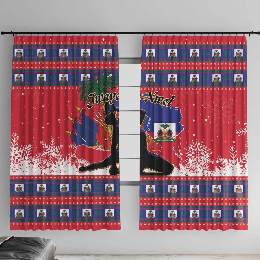 Ayiti Jwaye Nwel Window Curtain Haiti Merry Christmas - African Pride