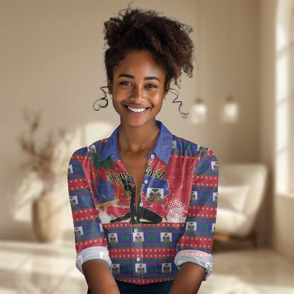 Personalized Ayiti Jwaye Nwel Women Casual Shirt Haiti Merry Christmas - African Pride