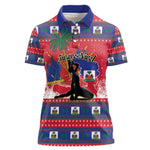 Personalized Ayiti Jwaye Nwel Women Polo Shirt Haiti Merry Christmas - African Pride