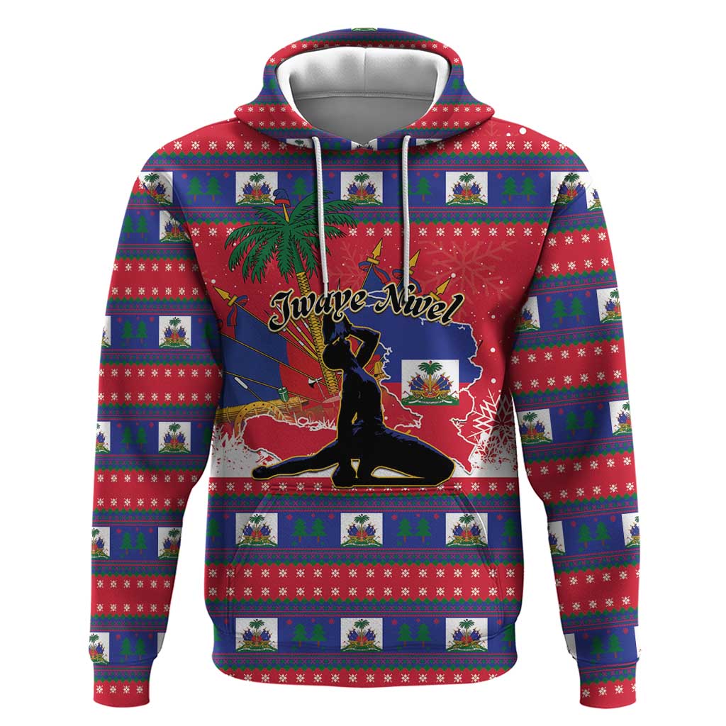 Personalized Ayiti Jwaye Nwel Zip Hoodie Haiti Merry Christmas - African Pride