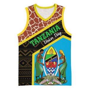 Tanzania Union Day 2024 Basketball Jersey Uhuru na Umoja Giraffe Pattern - African Pride