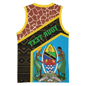 Tanzania Union Day 2024 Basketball Jersey Uhuru na Umoja Giraffe Pattern - African Pride