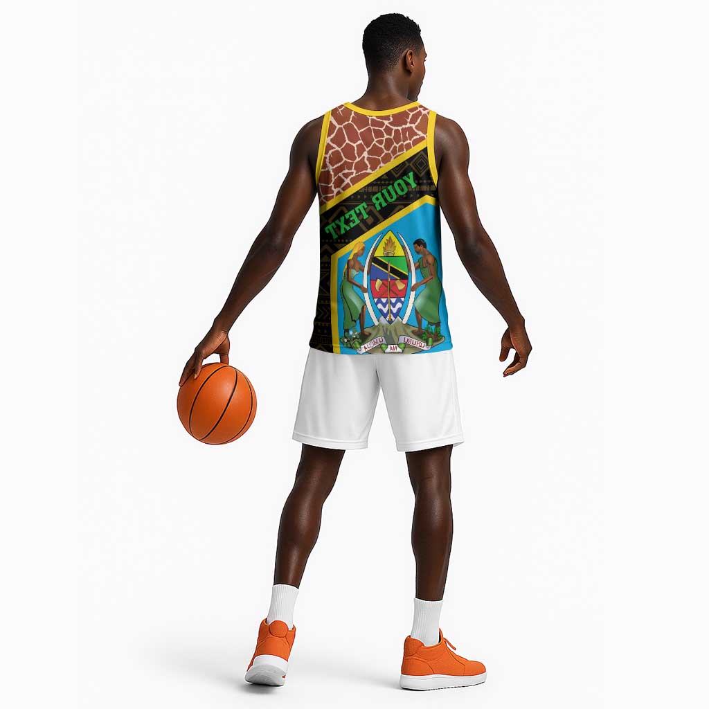 Tanzania Union Day 2024 Basketball Jersey Uhuru na Umoja Giraffe Pattern - African Pride