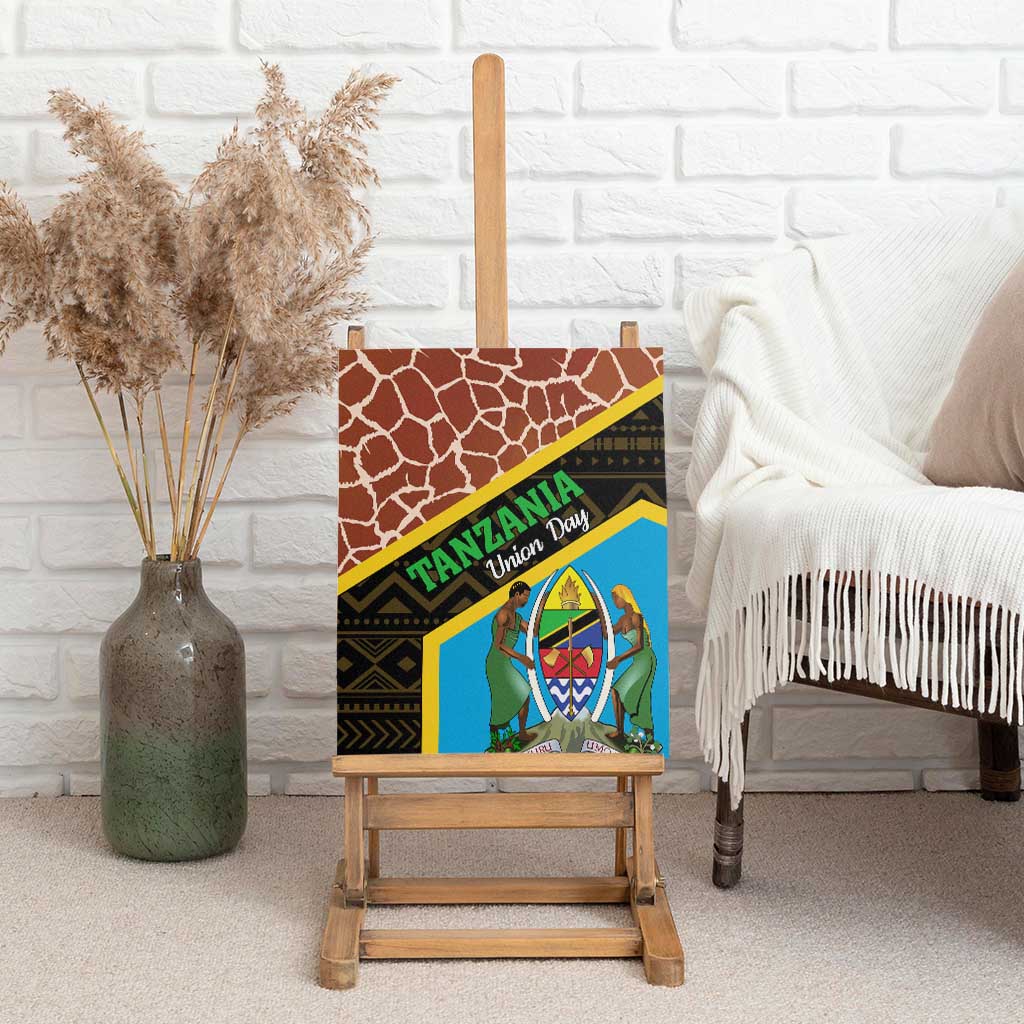 Tanzania Union Day 2024 Canvas Wall Art Uhuru na Umoja Giraffe Pattern