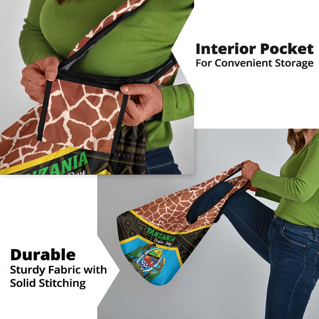 Tanzania Union Day 2024 Grocery Bag Uhuru na Umoja Giraffe Pattern