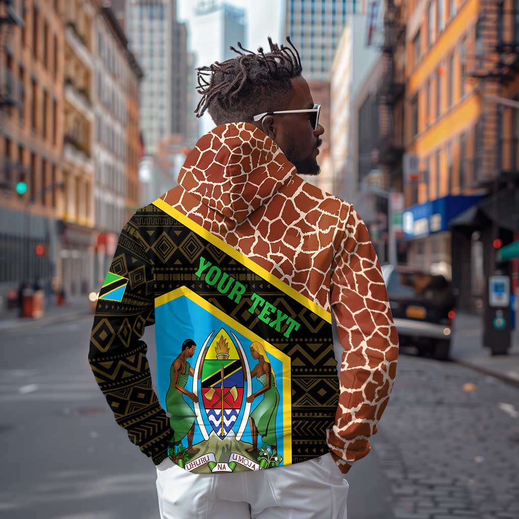 Tanzania Union Day 2024 Zip Hoodie Uhuru na Umoja Giraffe Pattern