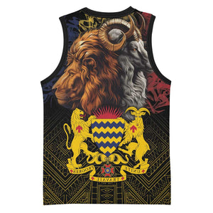 Chad Independence Day 1960 Basketball Jersey Tchad Goat and Lion African Pattern - African Pride
