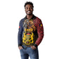 Chad Independence Day 1960 Long Sleeve Polo Shirt Tchad Goat and Lion African Pattern