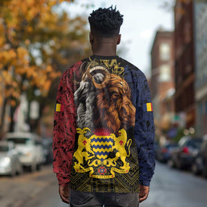 Chad Independence Day 1960 Long Sleeve Shirt Tchad Goat and Lion African Pattern LT01