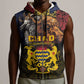 Chad Independence Day 1960 Sleeveless Zip Hoodie Tchad Goat and Lion African Pattern - African Pride