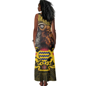 Chad Independence Day 1960 Tank Maxi Dress Tchad Goat and Lion African Pattern