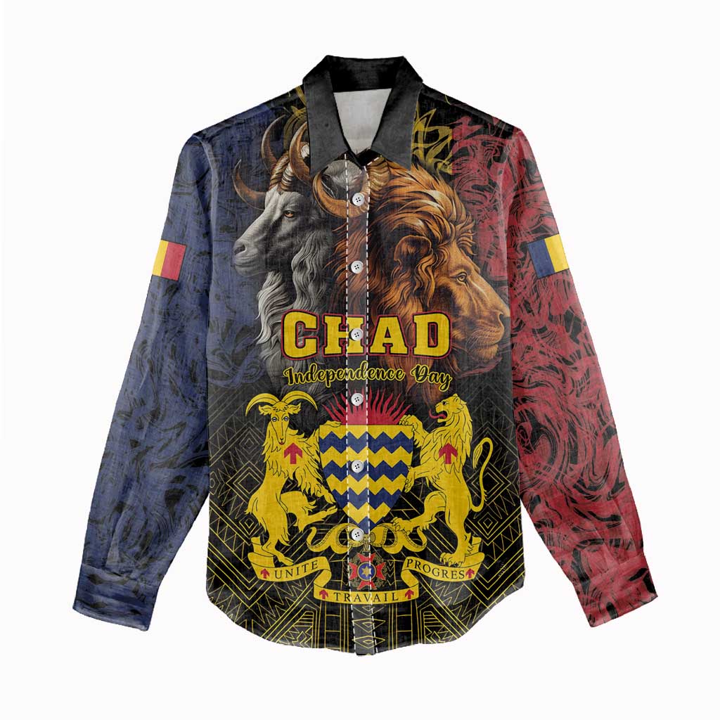 Chad Independence Day 1960 Women Casual Shirt Tchad Goat and Lion African Pattern LT01