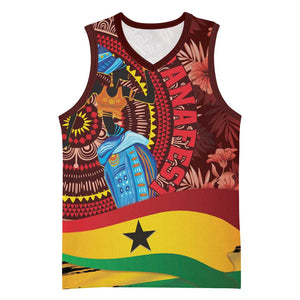 Panafest Basketball Jersey Ghana Tropical African Pattern - African Pride