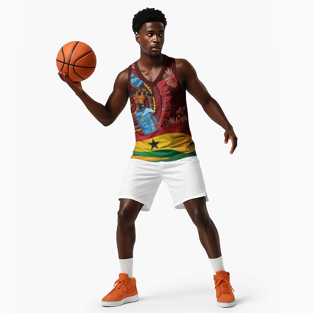 Panafest Basketball Jersey Ghana Tropical African Pattern - African Pride