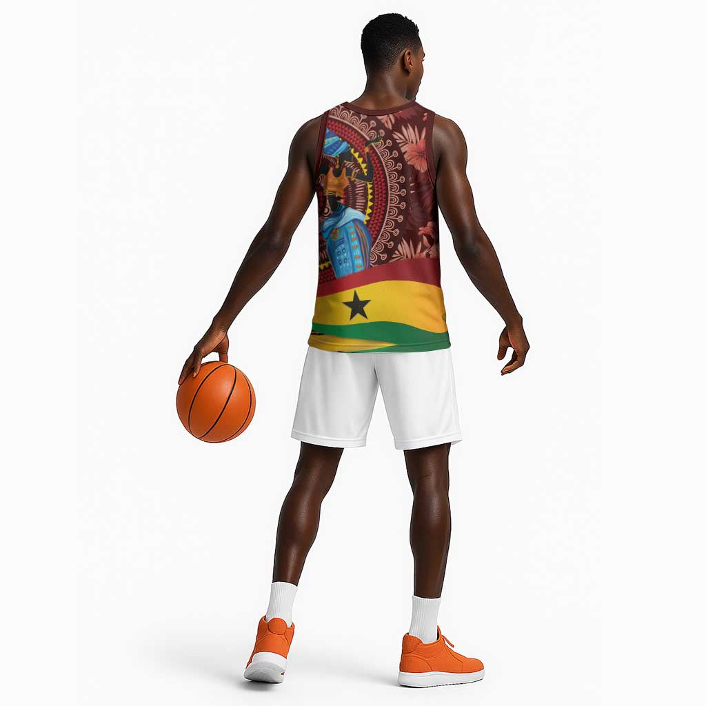 Panafest Basketball Jersey Ghana Tropical African Pattern - African Pride