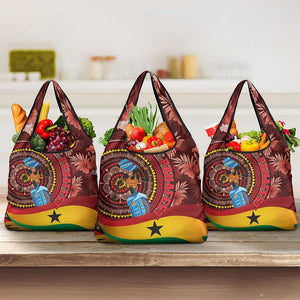 Panafest Grocery Bag Ghana Tropical African Pattern