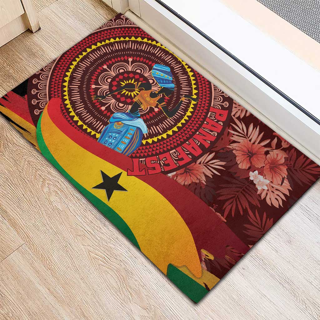 Panafest Rubber Doormat Ghana Tropical African Pattern