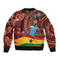 Panafest Sleeve Zip Bomber Jacket Ghana Tropical African Pattern