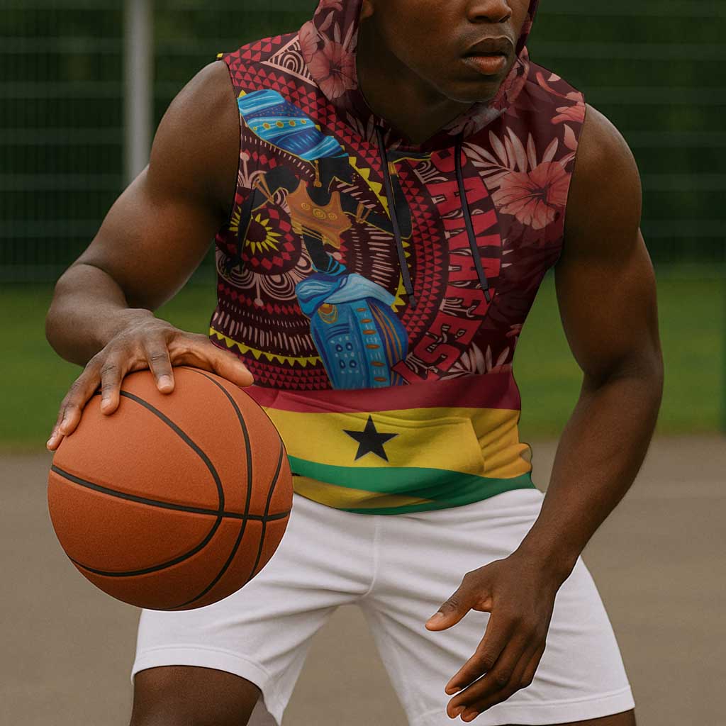 Panafest Sleeveless Hoodie Ghana Tropical African Pattern - African Pride
