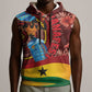 Panafest Sleeveless Hoodie Ghana Tropical African Pattern - African Pride