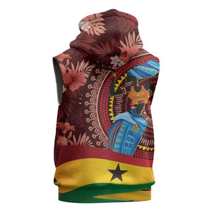 Panafest Sleeveless Zip Hoodie Ghana Tropical African Pattern - African Pride