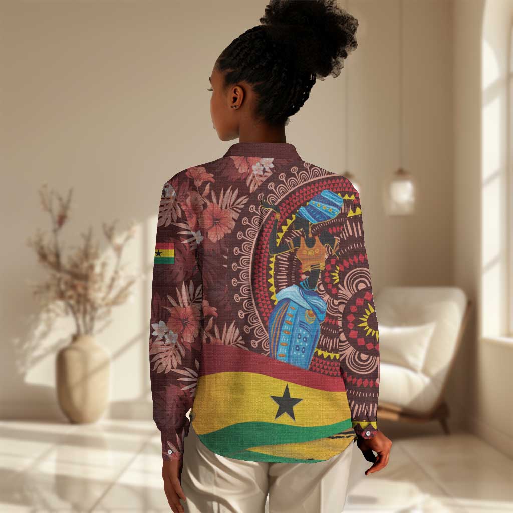 Panafest Women Casual Shirt Ghana Tropical African Pattern LT01
