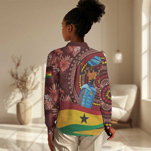 Panafest Women Casual Shirt Ghana Tropical African Pattern LT01