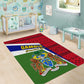 Gambia Independence Day Area Rug with Coat of Arms and African Pattern