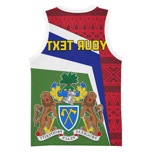 Gambia Independence Day Basketball Jersey with Coat of Arms and African Pattern - African Pride