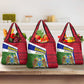Gambia Independence Day Grocery Bag with Coat of Arms and African Pattern