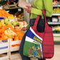 Gambia Independence Day Grocery Bag with Coat of Arms and African Pattern