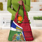 Gambia Independence Day Grocery Bag with Coat of Arms and African Pattern