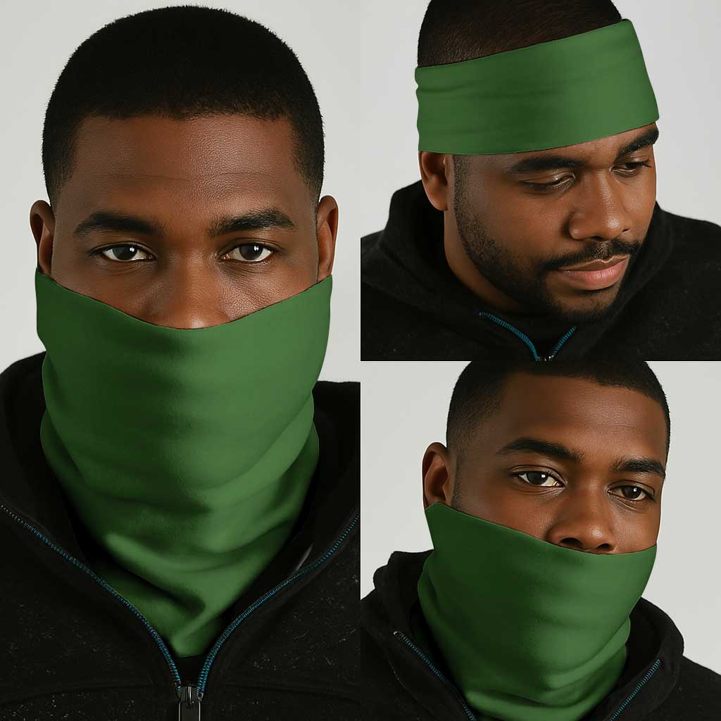 Gambia Independence Day Neck Gaiter with Coat of Arms and African Pattern - African Pride