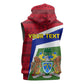 Gambia Independence Day Sleeveless Zip Hoodie with Coat of Arms and African Pattern - African Pride